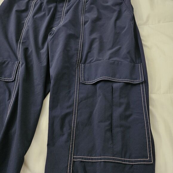 Athleta Chelsea Utility Cargo Jogger Pants 12 Blue High-Rise Athleisure Stretch - Picture 3 of 10